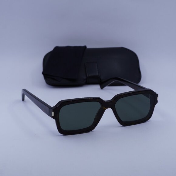 Saint Laurent SL611 002 Rectangle Sunglasses - Havana/Grey - Picture 13 of 13